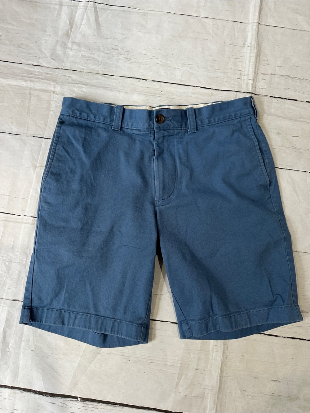 J. Crew Indigo Blue Flat-Front Cotton Shorts 30 waist 9 inseam